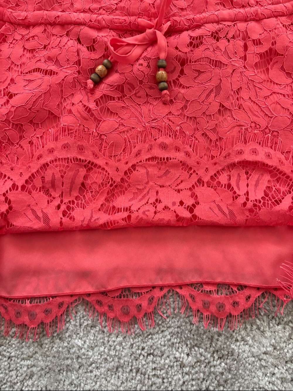 Chaser Coral Lace Mini Dress - Picture 5 of 6